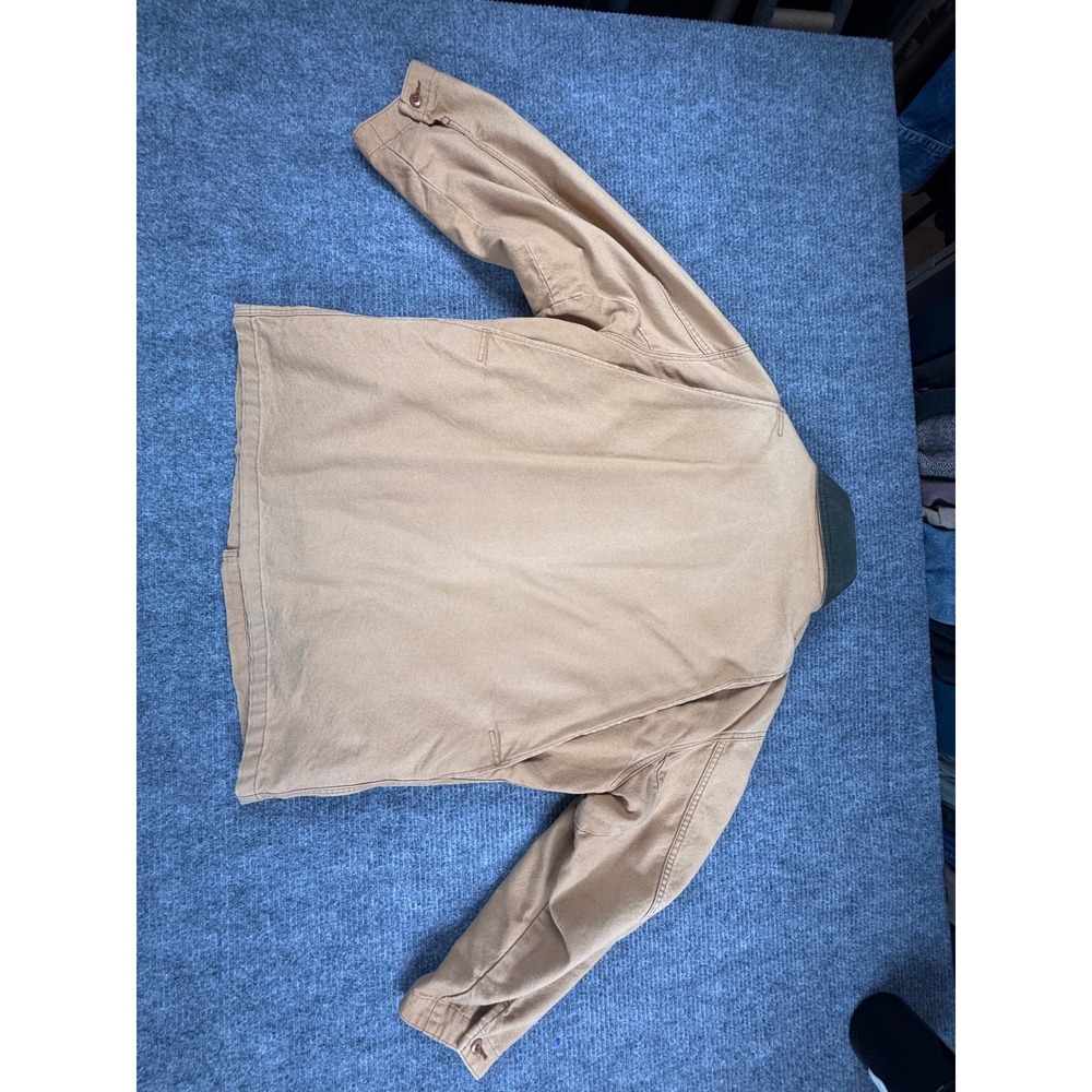 LL Bean Original Field Coat Mens Lrg Tan Excellent Primaloft Flannel Lined H147. - Picture 8 of 10